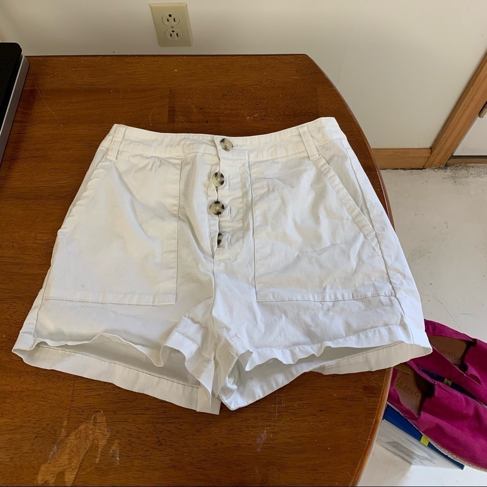 Jack by BB DAKOTA high waist denim shorts button fly white